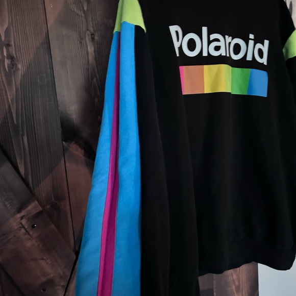 Polaroid Men's Black Sweater with Blue and Green Stripes - Picture 3 of 4